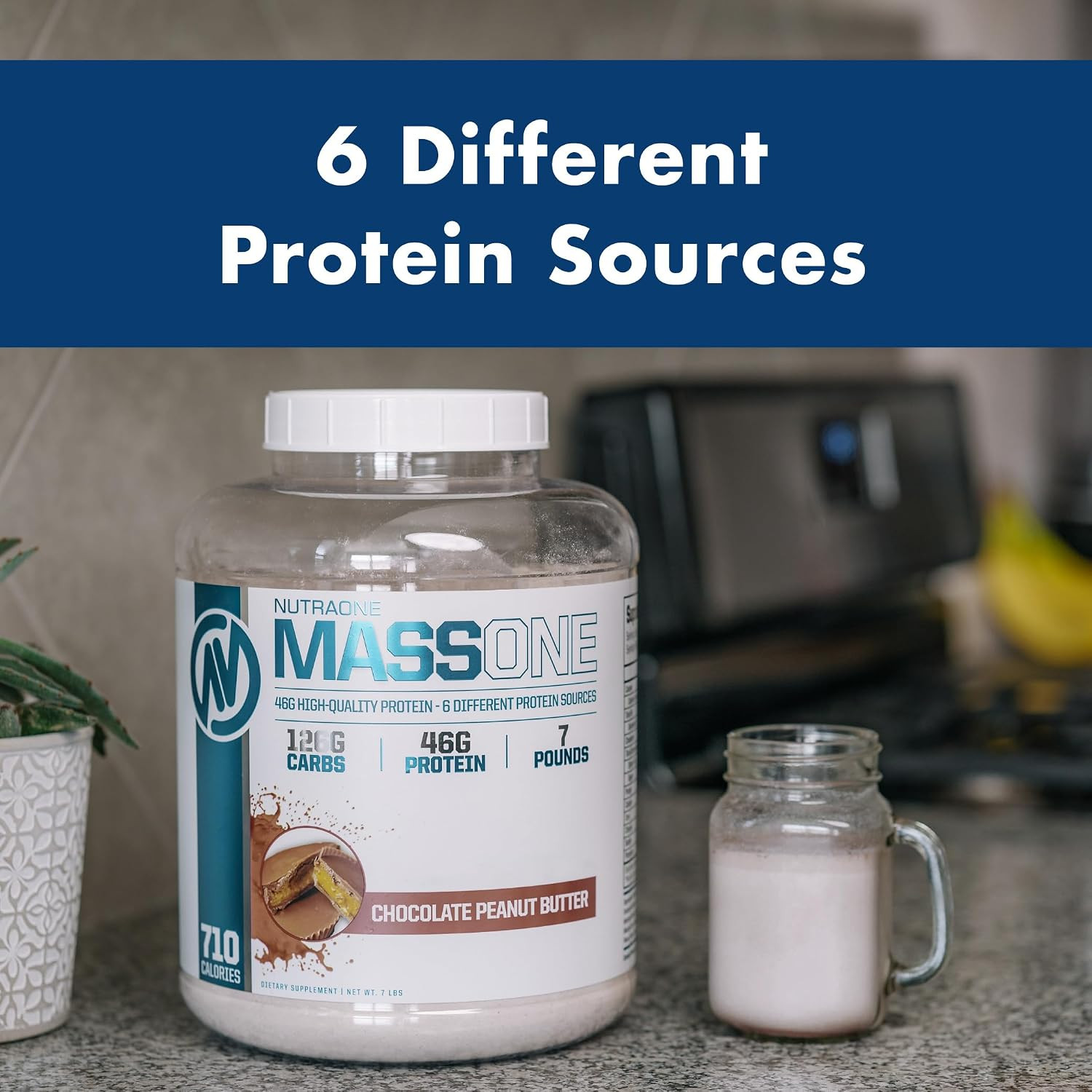 Massone Mass Gainer Protein Powder Gain Weight Protein Meal Replacement (Gourmet