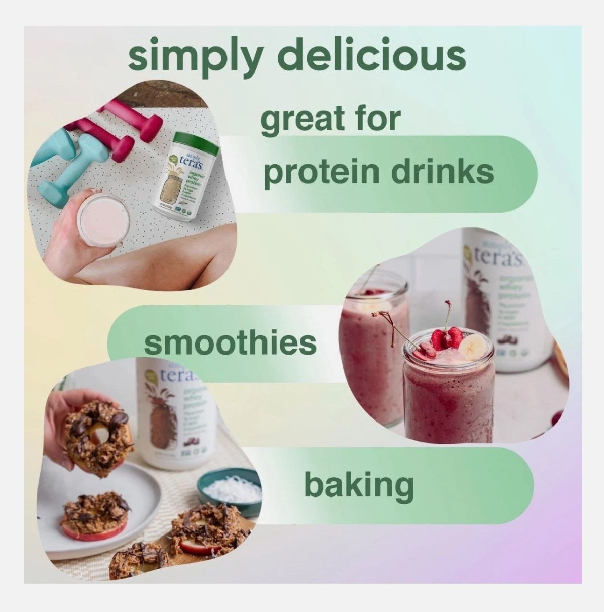 Simply Tera’s Organic Whey Protein Powder Plain Unsweetened 12oz/12 Servings