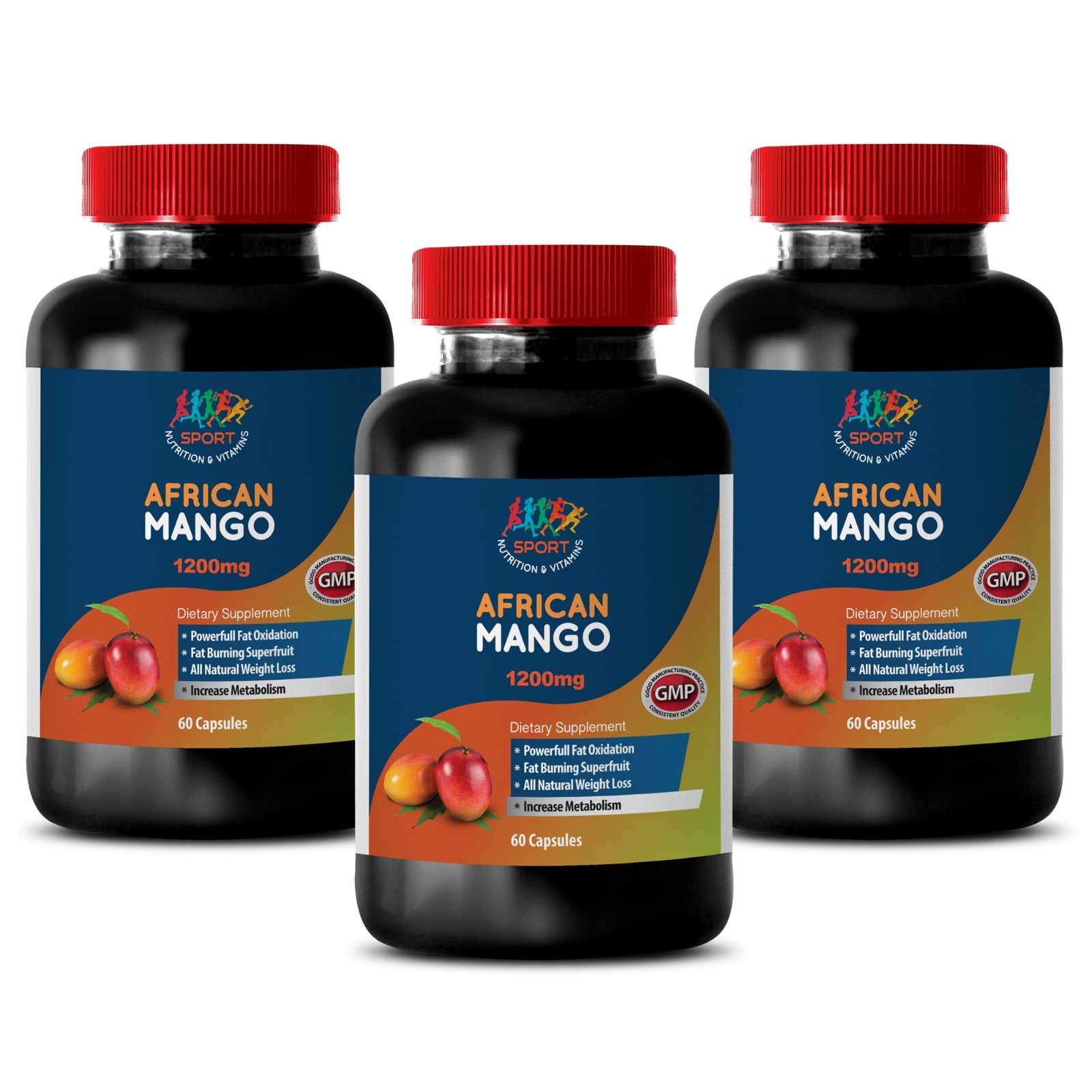 body detox – African Mango Extract 1200mg – brain booster – 3 Bottles