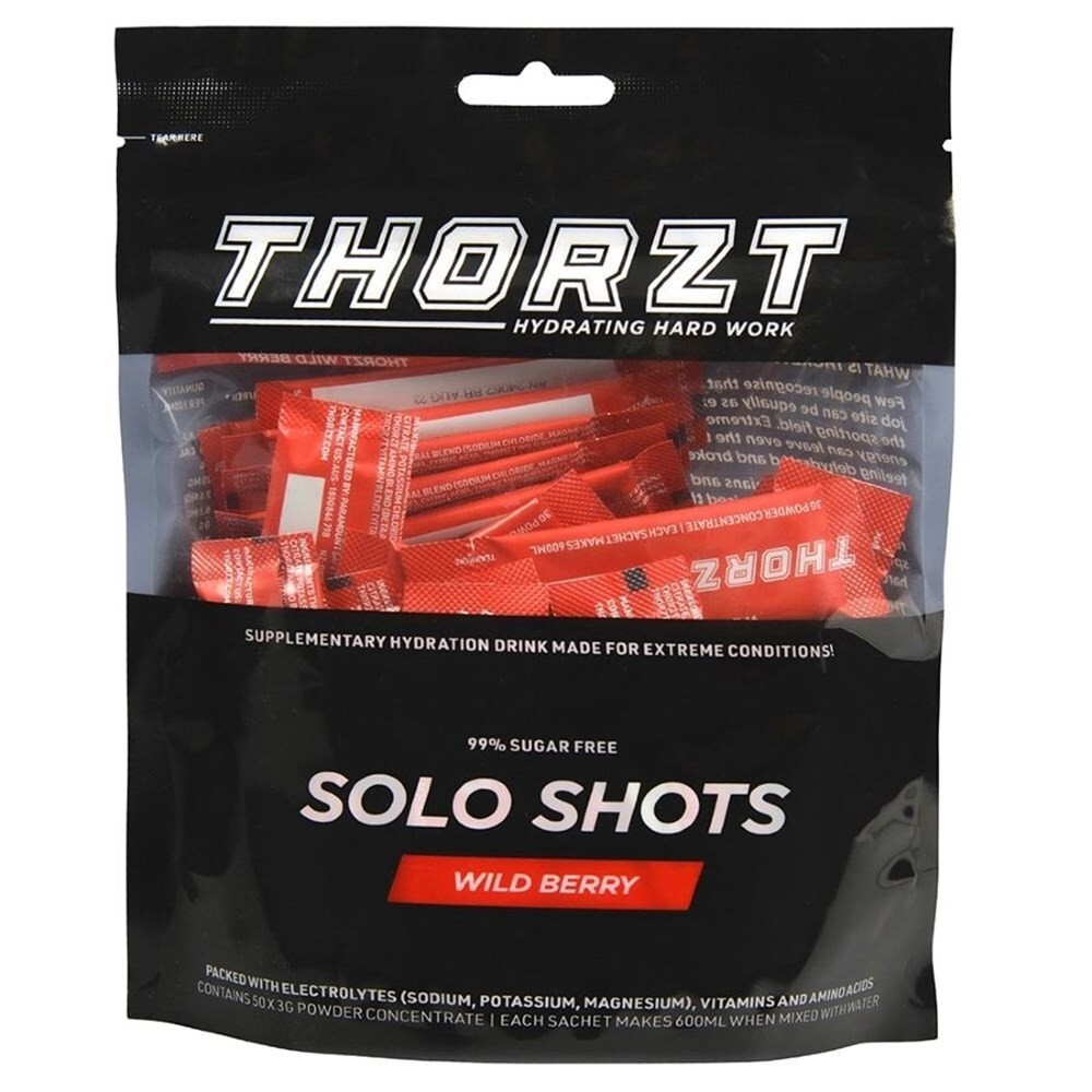 THORZT SSSFWB – 50 x 3gm Sachets Wild Berry Flavour Sugar Free Solo Shots