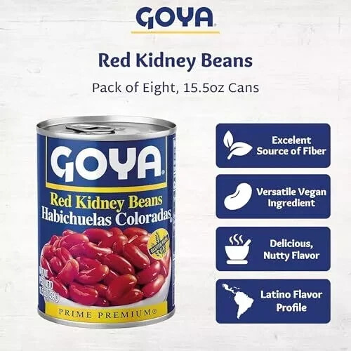 Goya Foods Red Kidney Beans, 15.5 Ounce (Pack of 8)