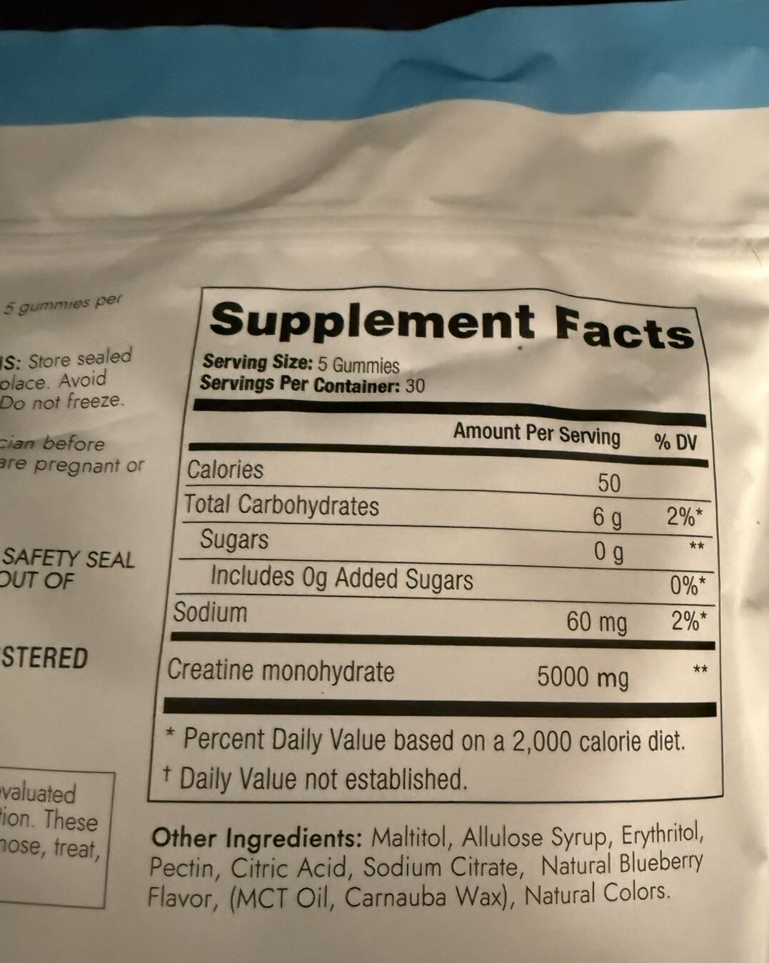 Sugar Free Creatine Monohydrate Cotton Candy Flavor Gummies 30 Servings EXP 2/27