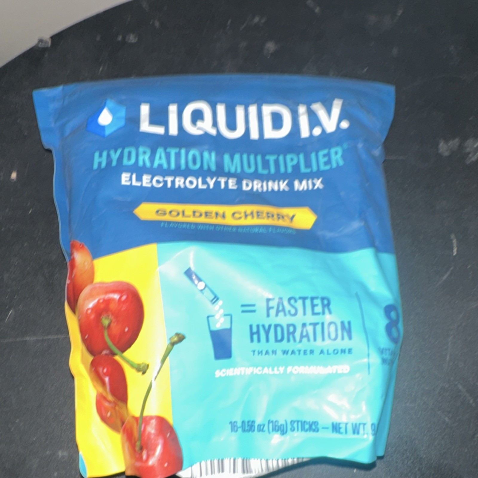 Liquid IV Hydration Multiplier Electrolyte Drink Mix Golden Cherry 16 Sticks Ve…
