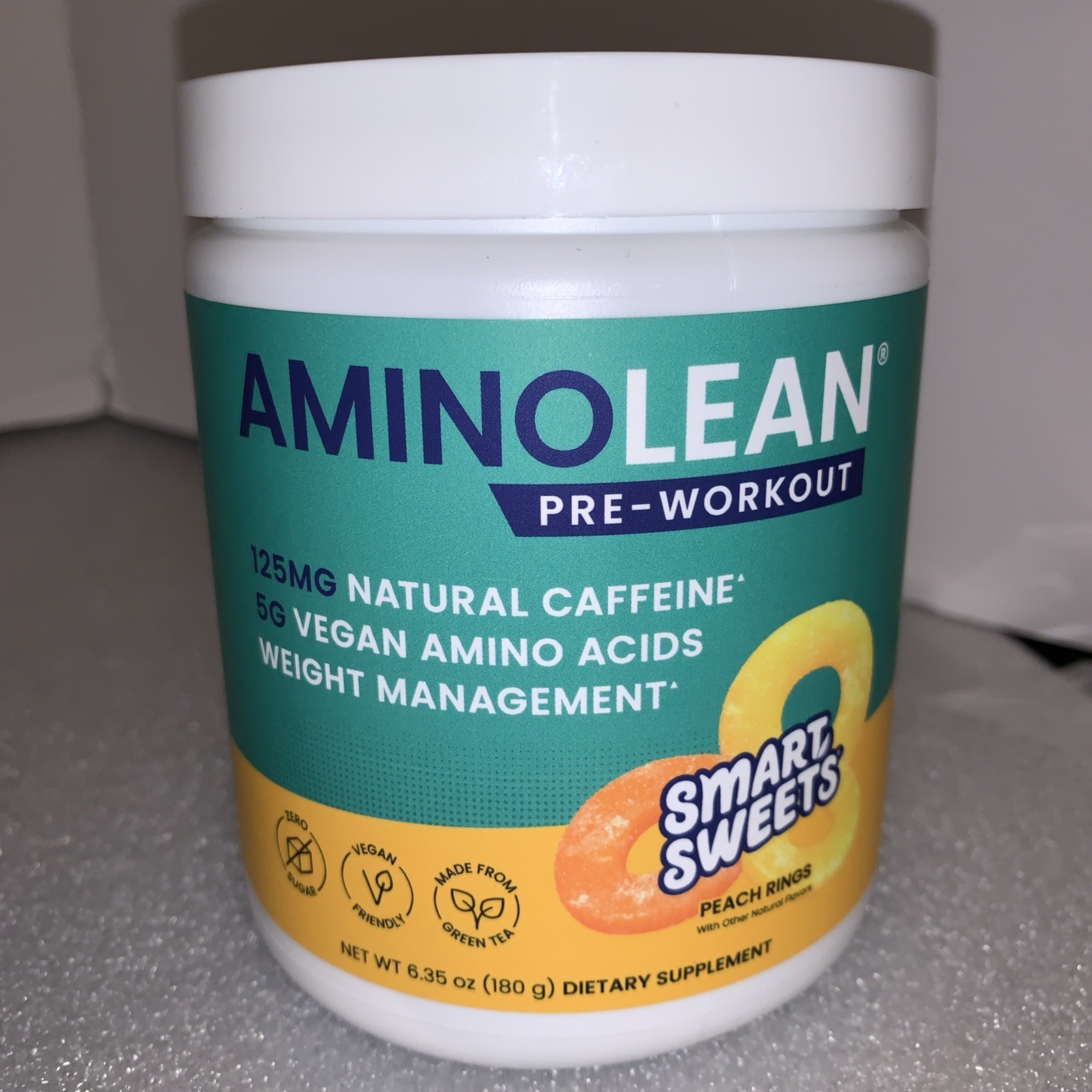 RSP Nutrition AminoLean x Smart Sweets Pre-Workout Energy Supplements Peach Ring