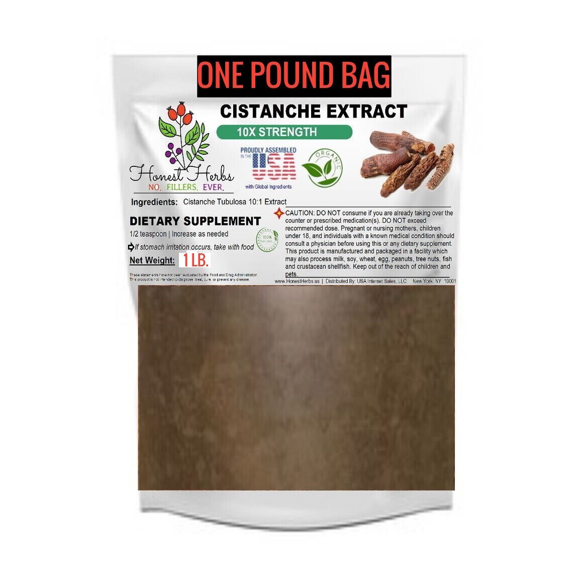 Cistanche Extract 10:1 Tubulosa Powder – Potent 10x – 454 grams (1 lb.)