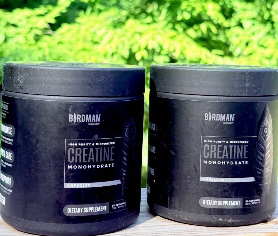 Lot Of 2 BIRDMAN Micronized Creatine Monohydrate 250 Capsules Exp 6/27