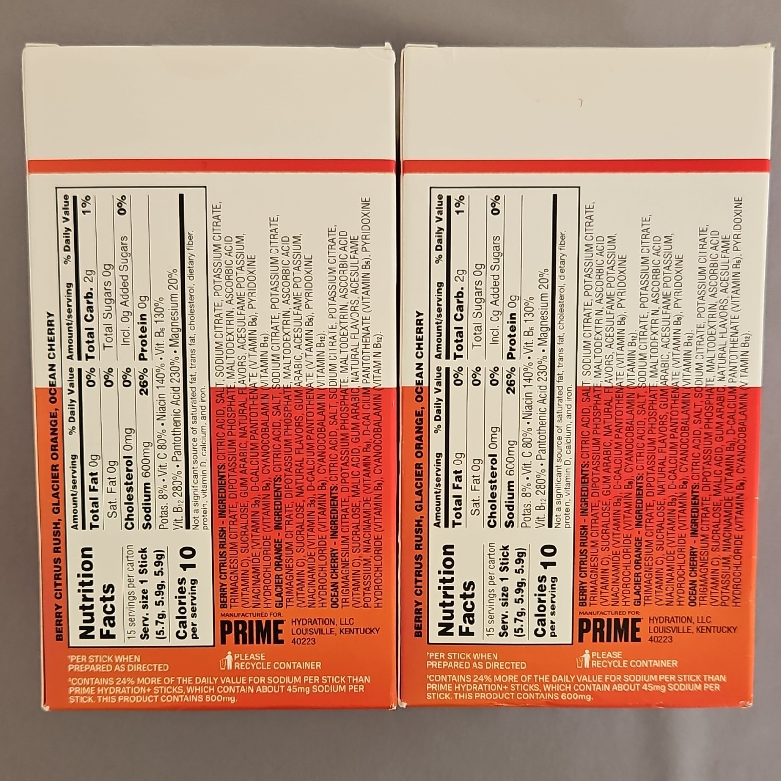 NEW Prime Rapid Rehydration Variety Pack 15ct Powder Lot of 2, Exp 7/27