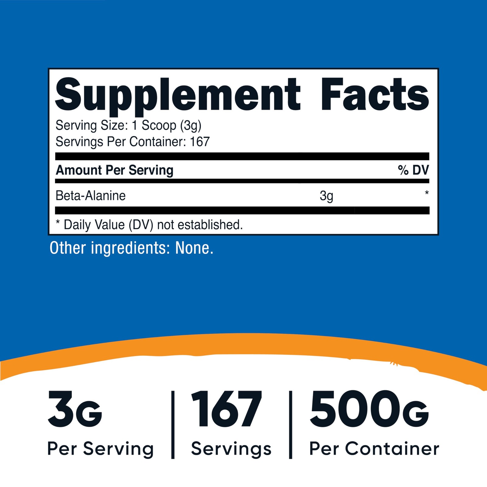 Nutricost Beta Alanine Powder 500 Grams (1.1lbs) – Pure 1.1 Pound (Pack of 1)