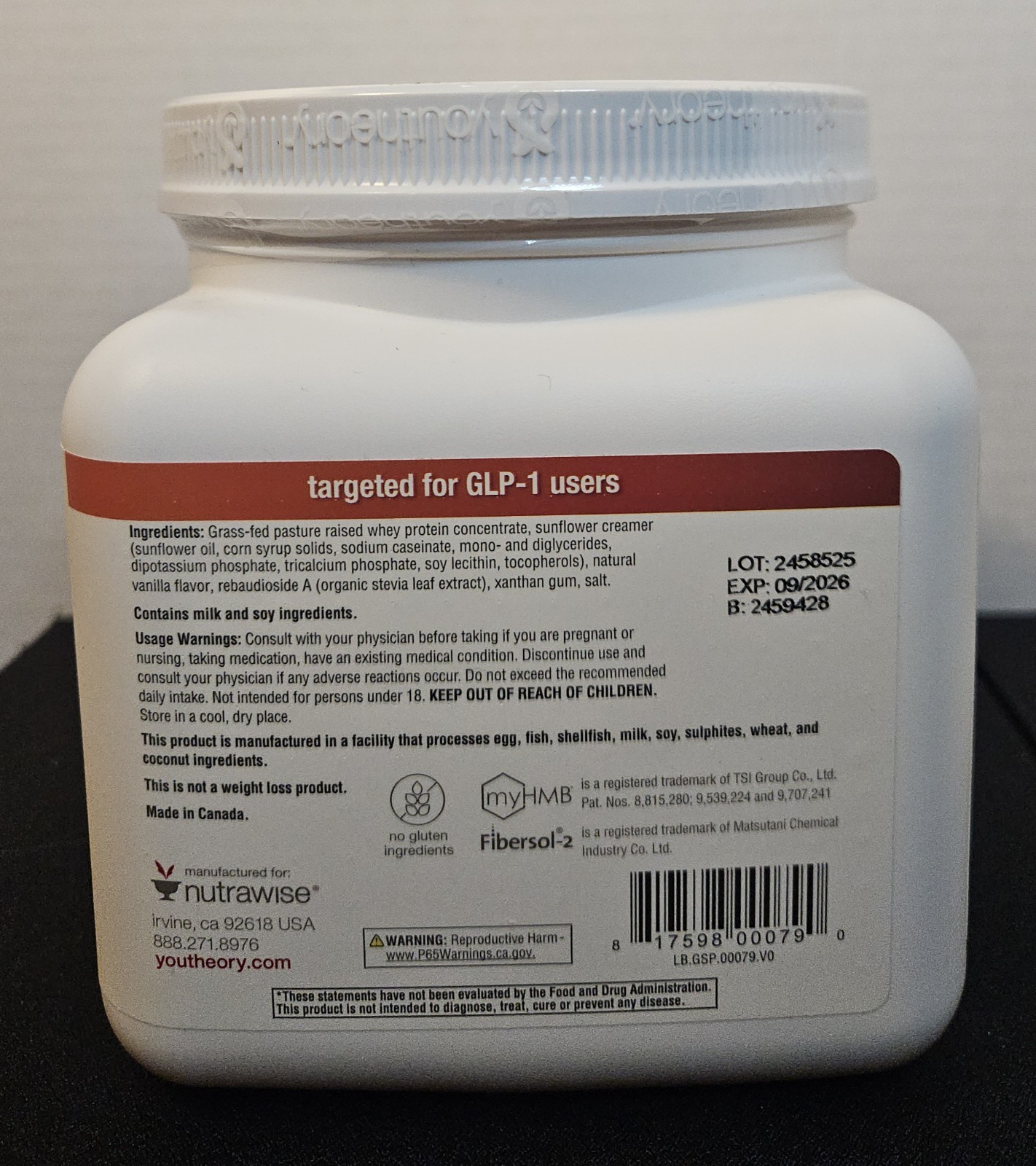 Youtheory Doctor Formulated Muscle Guard Protein Support 17.1oz Vanilla