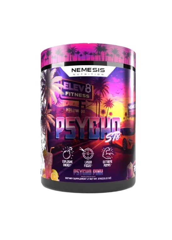 PSYCHO ST8 High Stim Nootropic Pre-Workout Nemesis Nutrition PINK LEMONADE