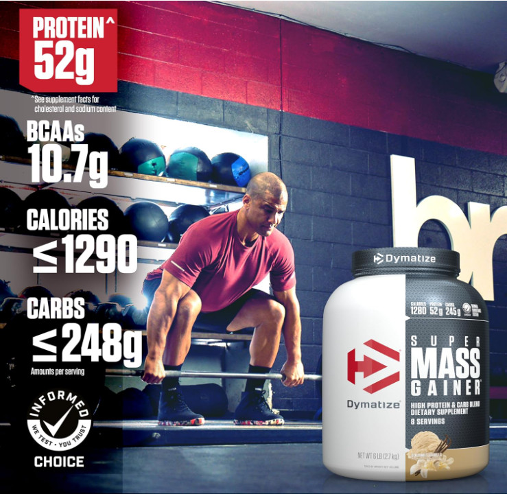 Dymatize Super Mass Gainer, Gourmet Vanilla, 52g Protein, 8 Servings
