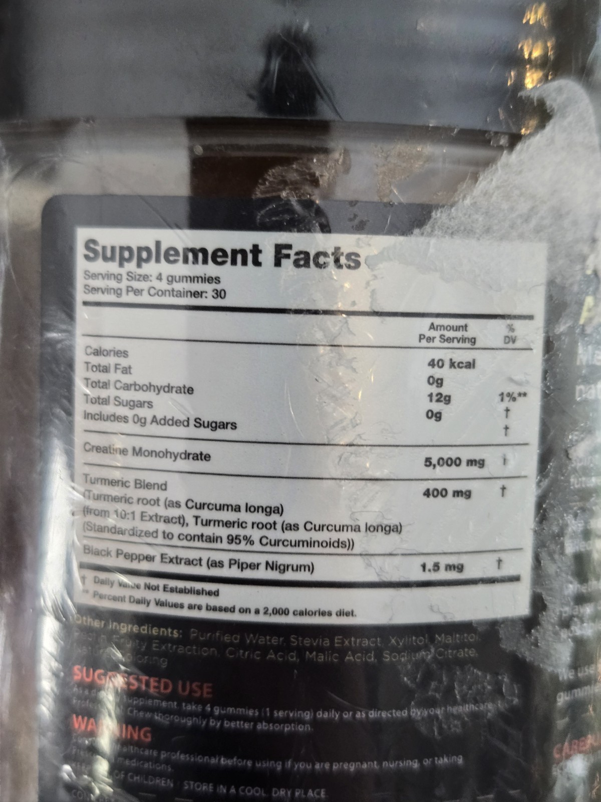 EcoWise Wellness Creatine Monohydrate Gummies 5000 mg Mango 120 Exp 5/17/2026