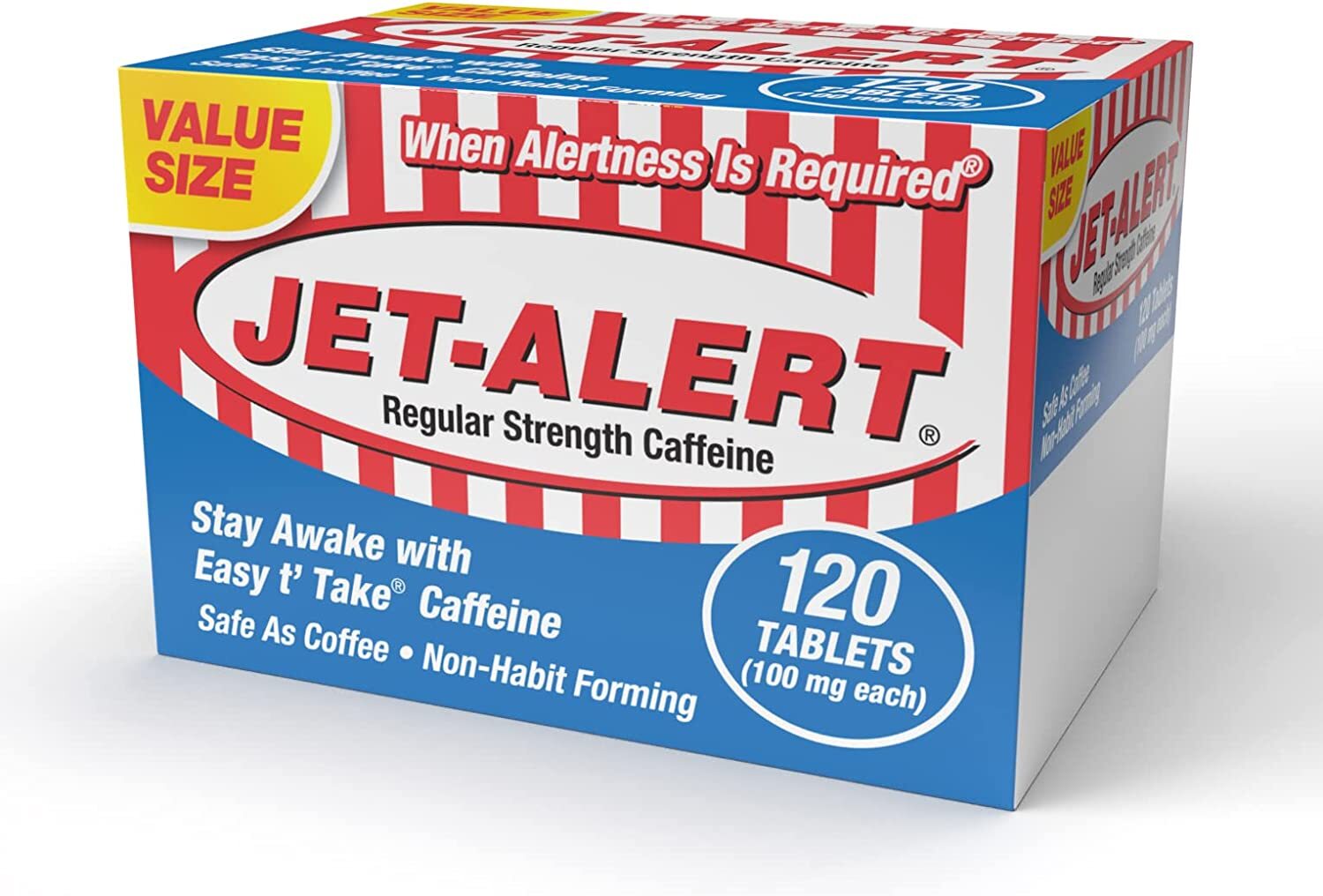 Jet Alert Stay Awake Caffeine Tablets 100 mg-Great value size