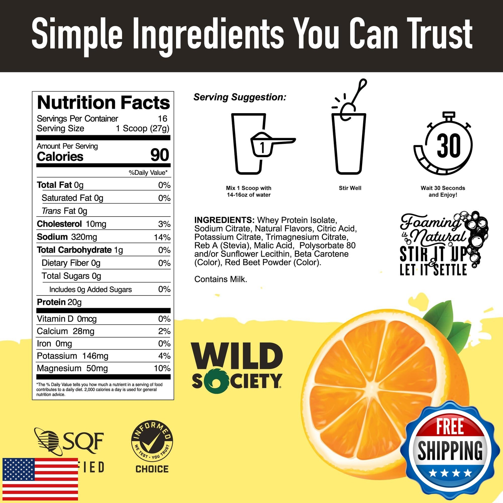 WILD SOCIETY – Premium Clear Whey Protein + Electrolytes – Refreshing Whey Pr