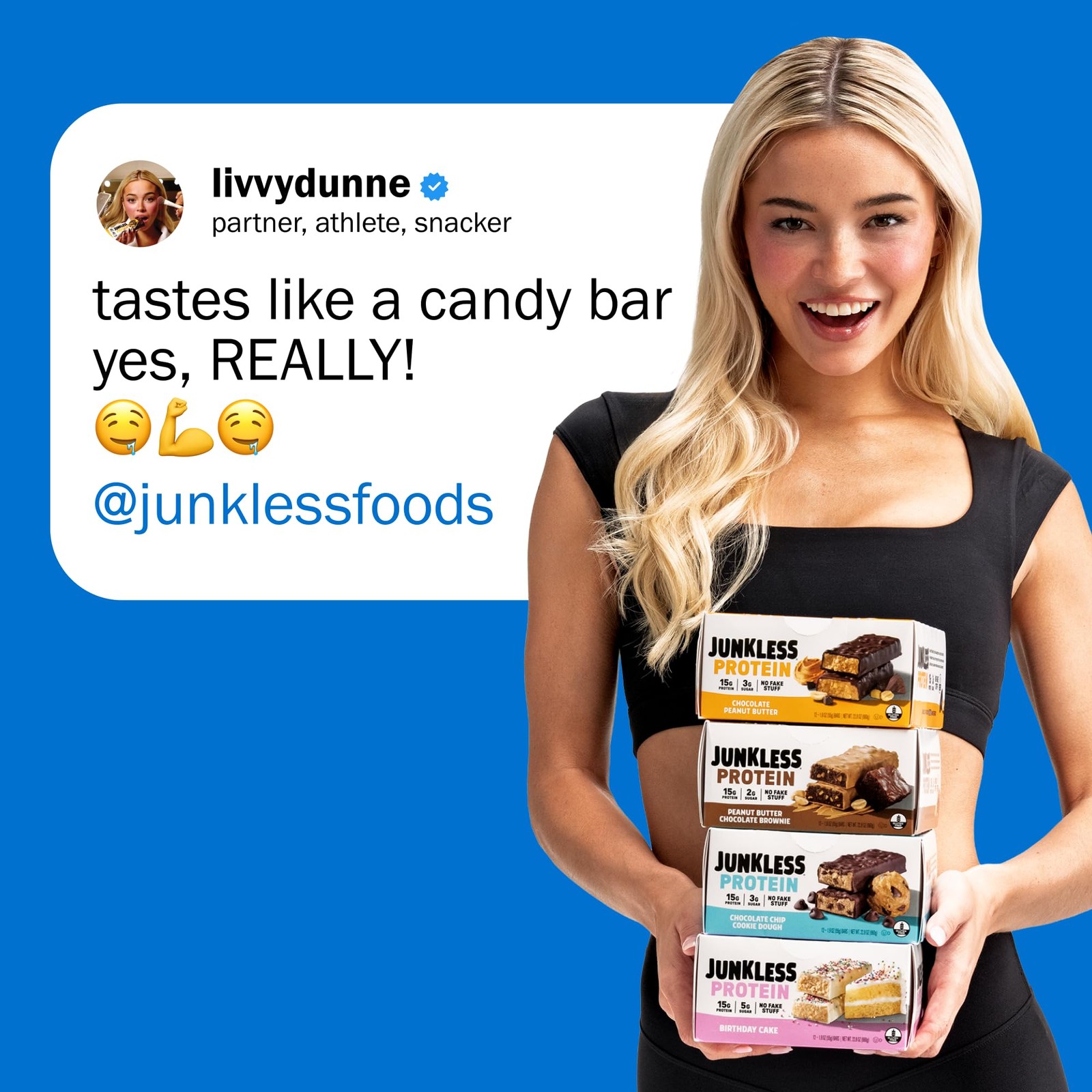 Junkless Cookies Cream Protein Bars 15G Protein No Added Sugar High Fiber