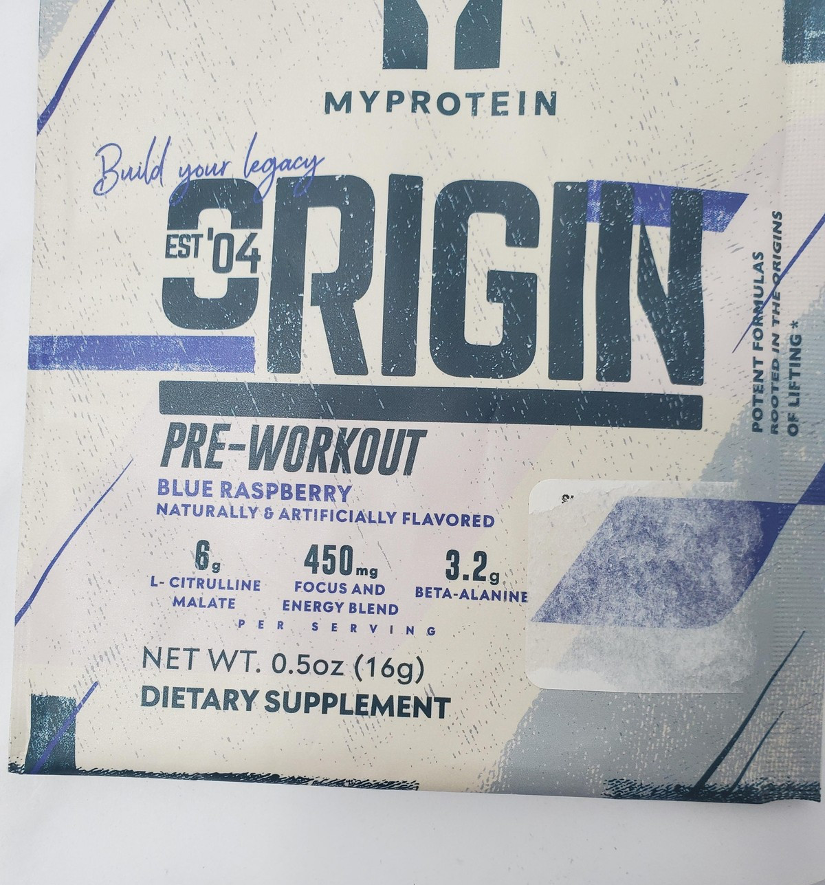 10pk Myprotein Origin Pre-Workout Blue Raspberry 0.5oz Sachets Exp 08/26