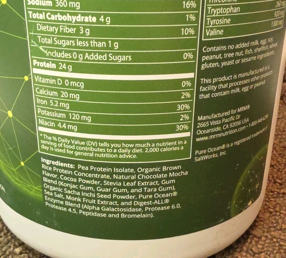 MRM Nutrition Veggie Elite Chocolate Mocha Performance Protein 2.45 lb (E2)