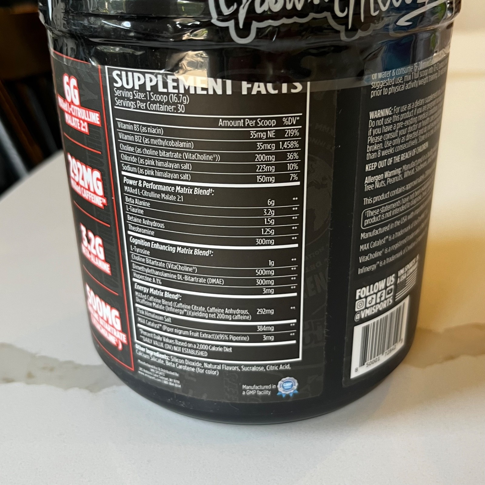 VMI Sports KXR Stacked Performance Pre Workout 30 Servings Peach Mango Rings