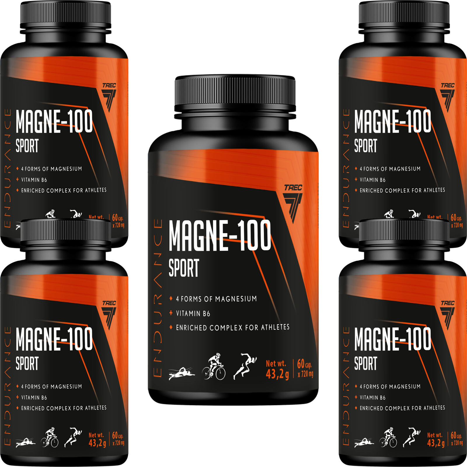 MAGNE-100 SPORT 60–360 Caps – Magnesium + B6 for Cramps, Energy & Recovery
