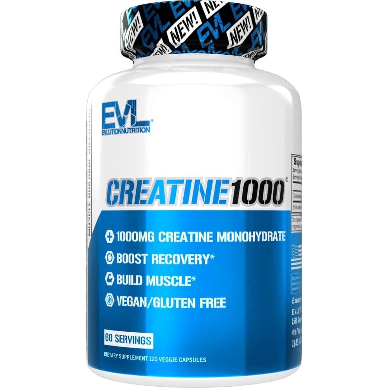 (2 Pack) Creatine Monohydrate Pills 120Ct – EVL Nutrition Muscle Builder & Recov