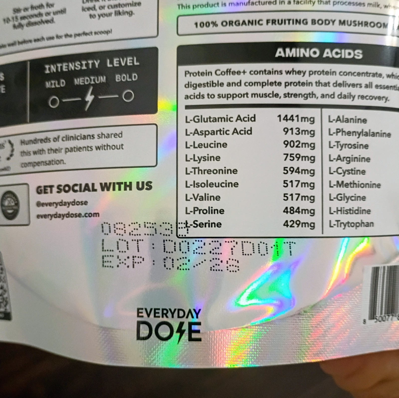Everyday Dose Protein Coffee+ Cold Brew Powder, 10 Servings, 5.3 oz
