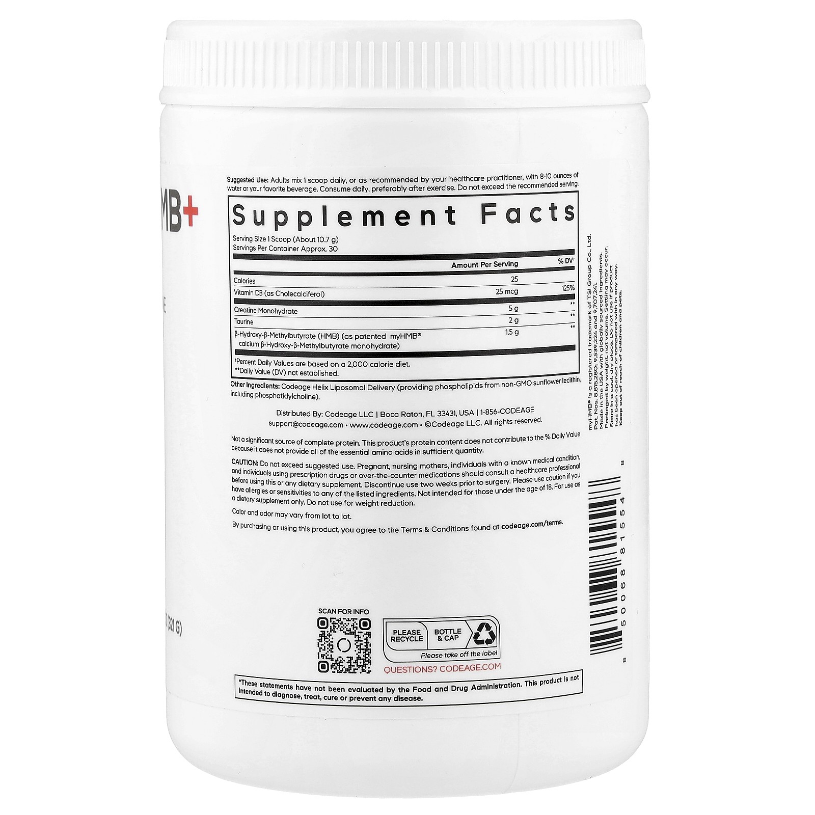 Sport, Creatine HMB+, Unflavored, 11.32 oz (321 g)