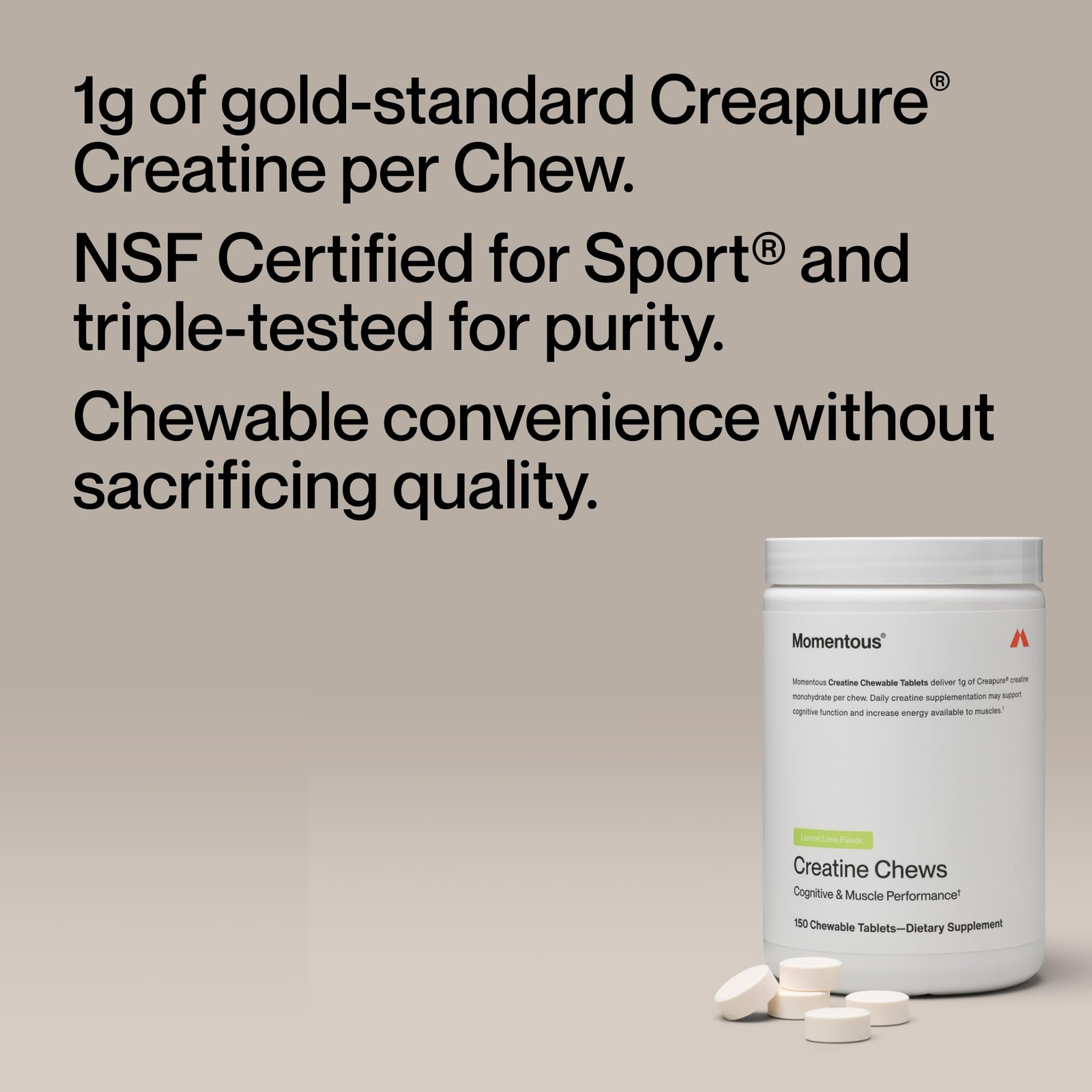 Momentous Creatine Chews – Creapure Creatine Monohydrate – Supports Strength,…