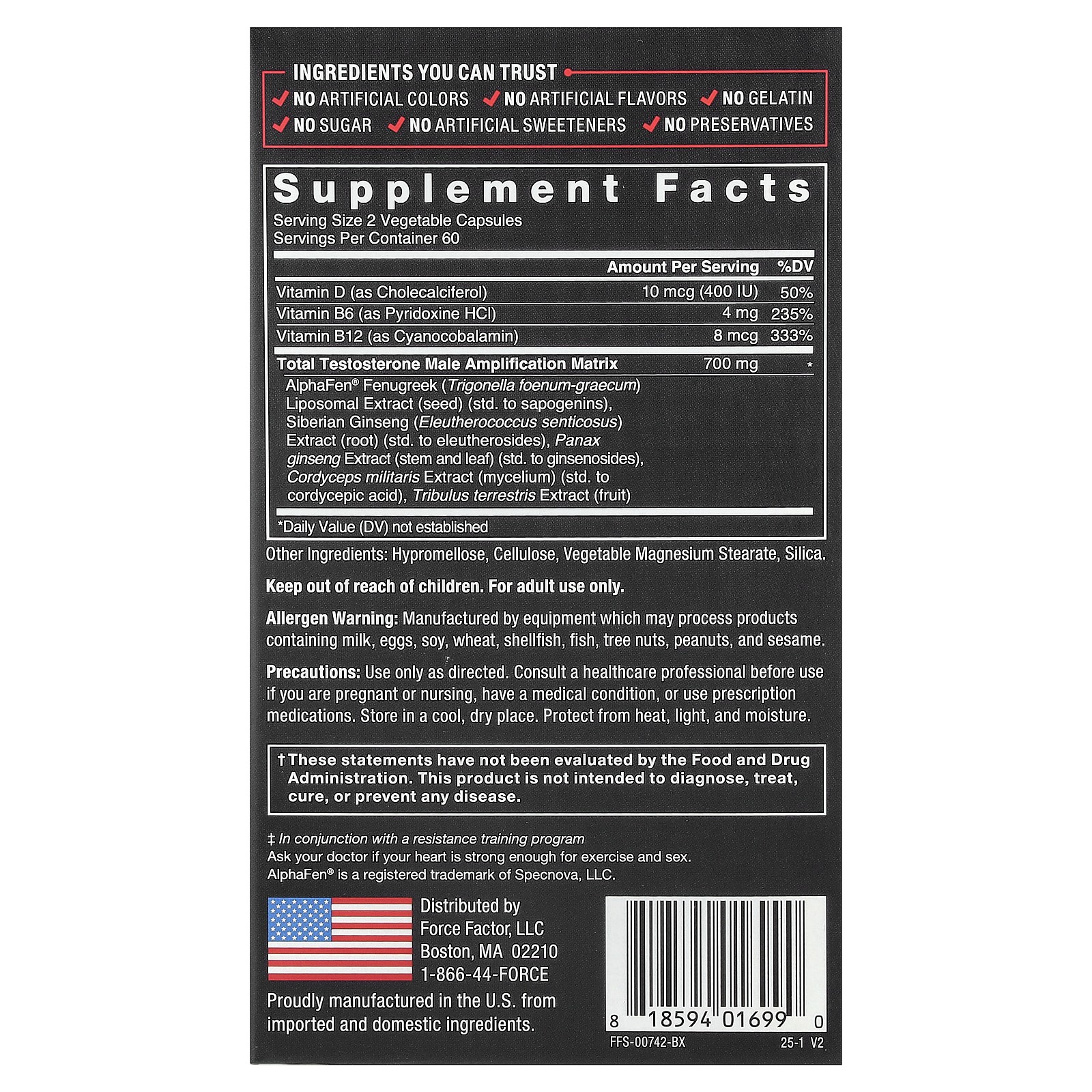 Test X180 Legend, Testosterone Booster, 120 Capsules