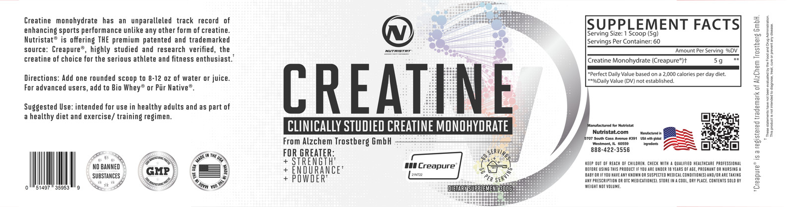 Nutristat Creatine with CREAPURE®