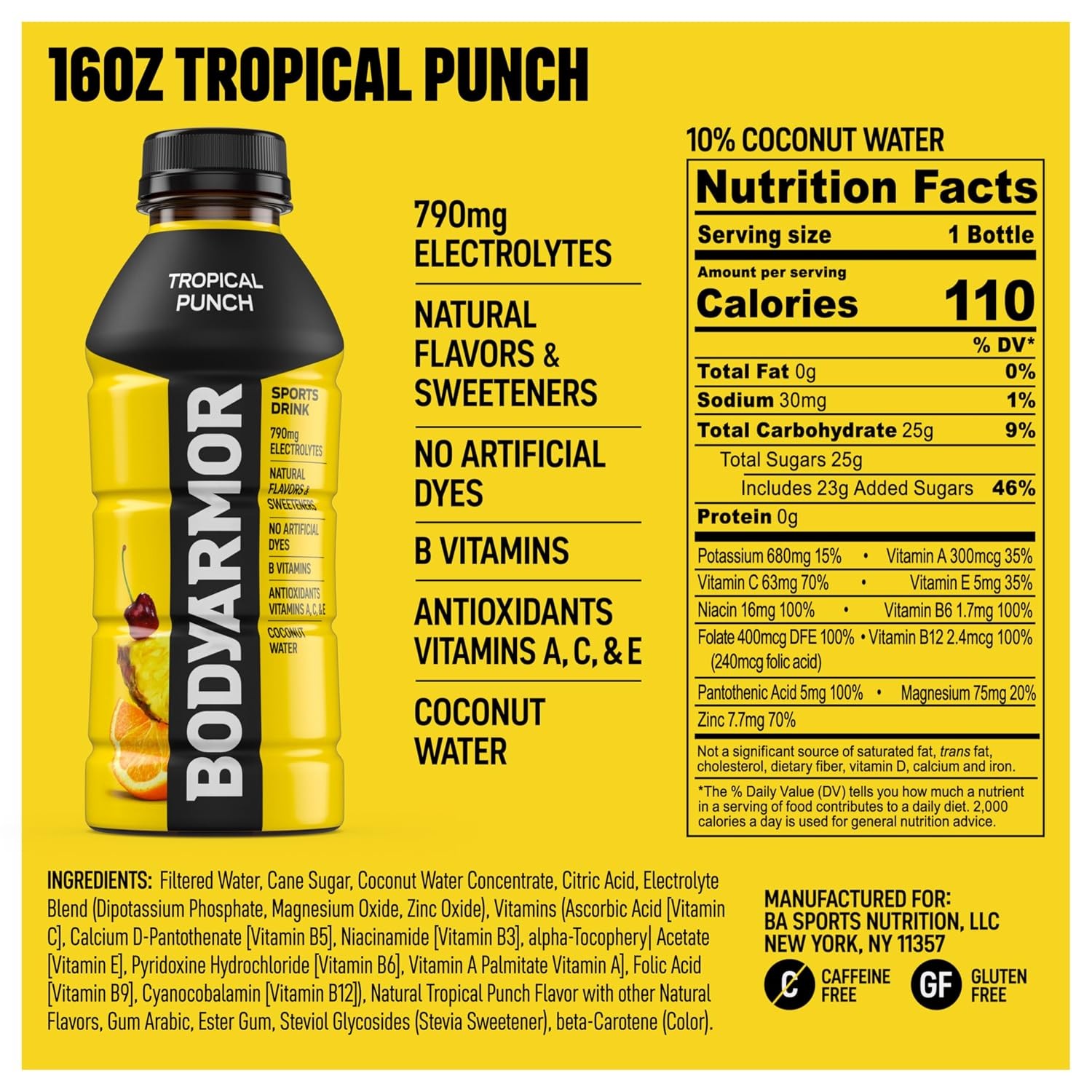 Electrolyte Sports Drink Tropical Punch 16 Fl Oz Hydration Pack