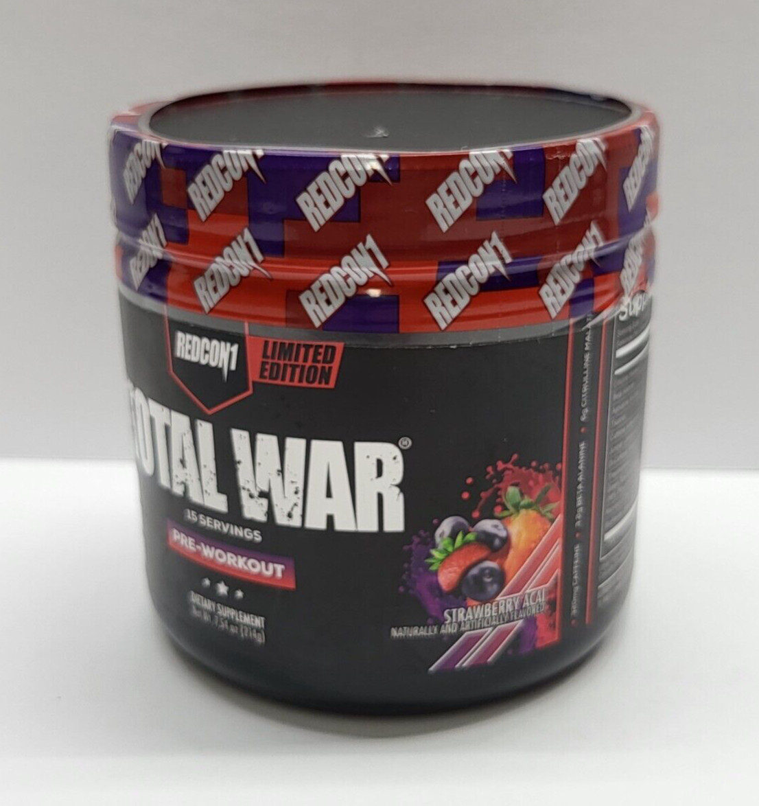Redcon1 TOTAL WAR Pre-Workout Powder STRAWBERRY ACAI 15 Servings *LIMITED EDIT*