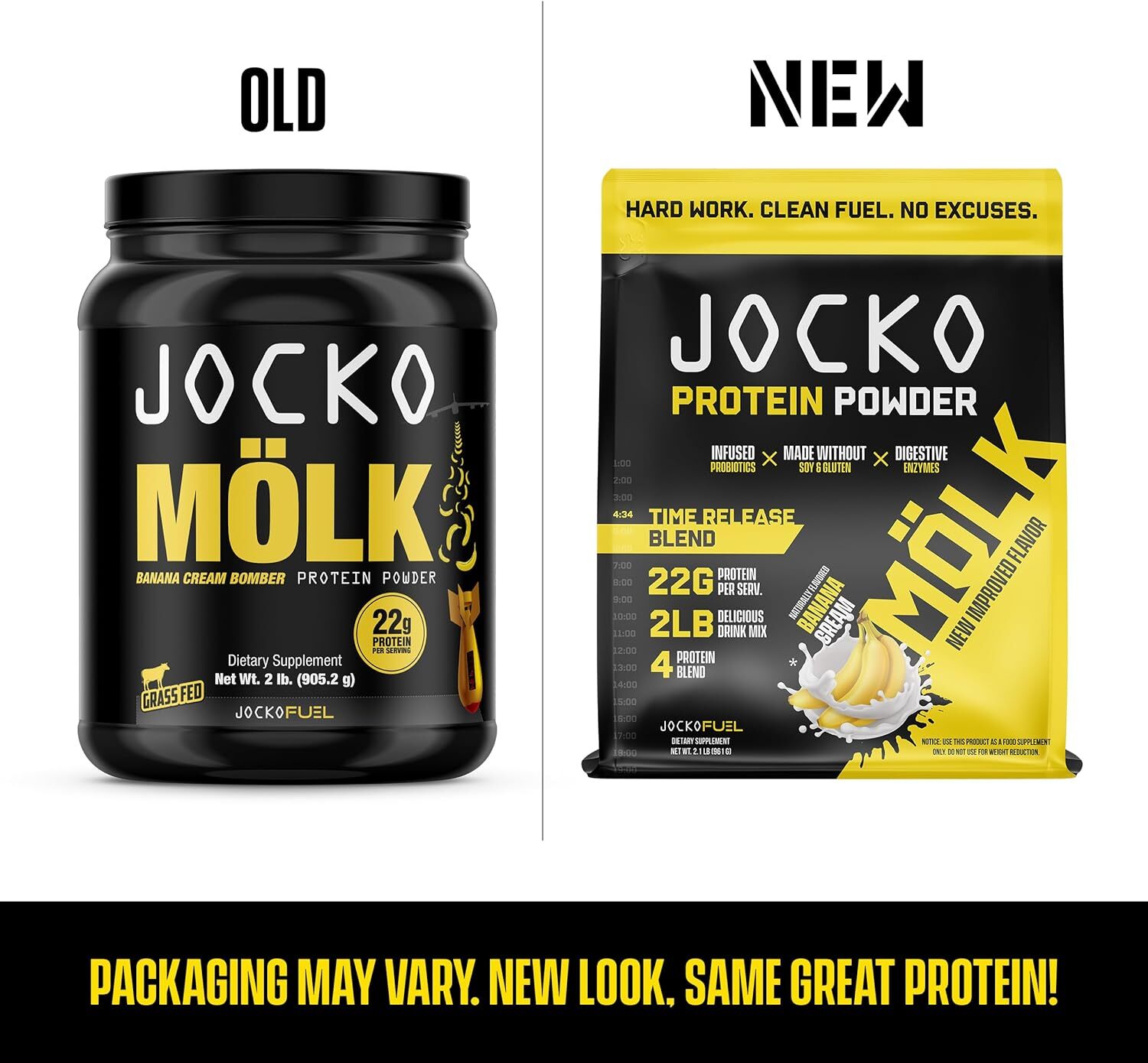Jocko MOLK Whey Casein Protein Blend Powder 22g Protein 2lb Tubs Pick Flavor New
