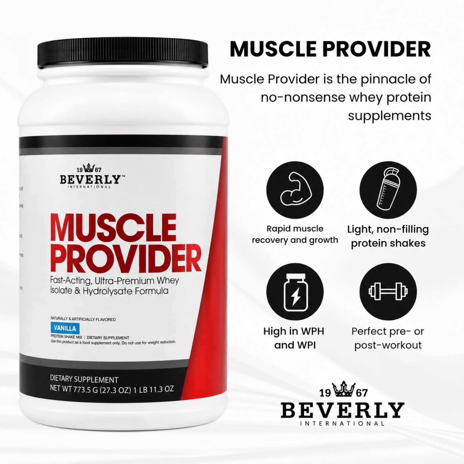 Beverly International Muscle Provider, 26 Servings, Vanilla. SuperFastAbsorbi…