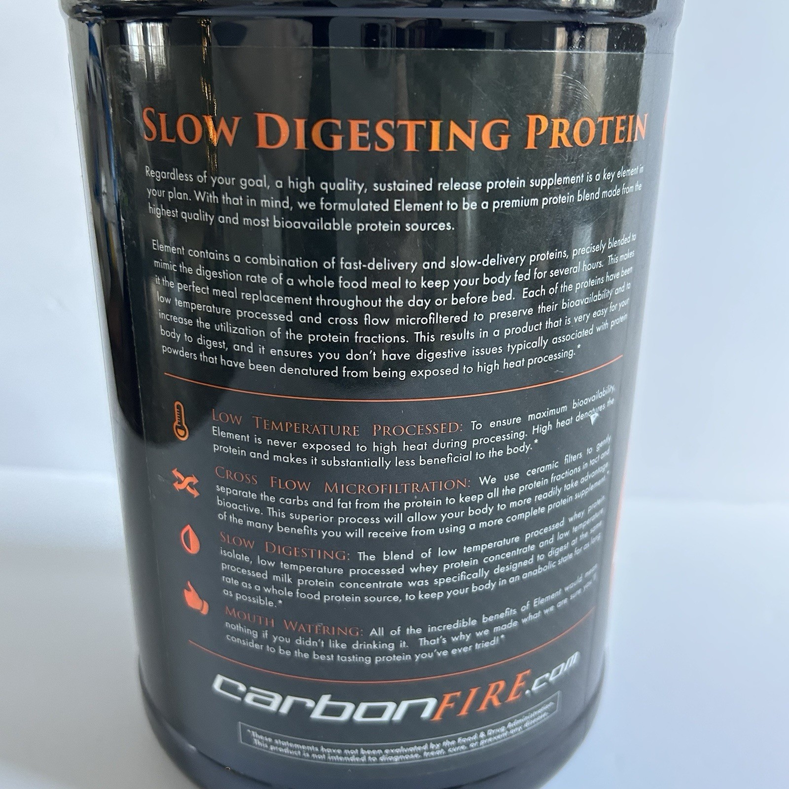 ELEMENT PROTEIN POWDER -CHOCOLATE LAVA CAKE 2.31 LB Exp7/27 Slow Digesting GF