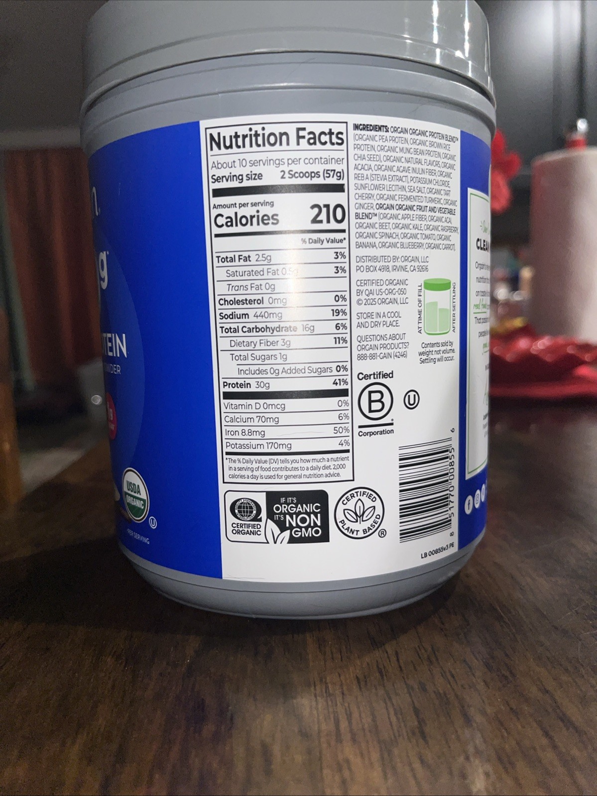 Orgain 30 G Plant Protein Complete Protein Powder 20.2 Ounces