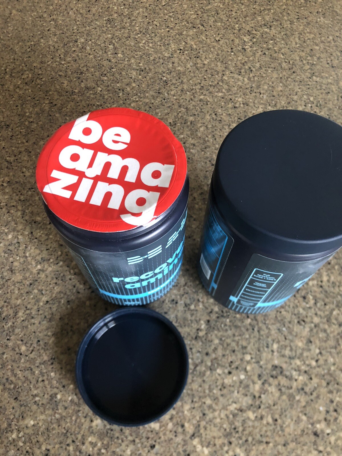 2 Jars! BEAM Be Amazing Recovery Aminos Powder BCAAs and EAAs Sour Blue Slushie