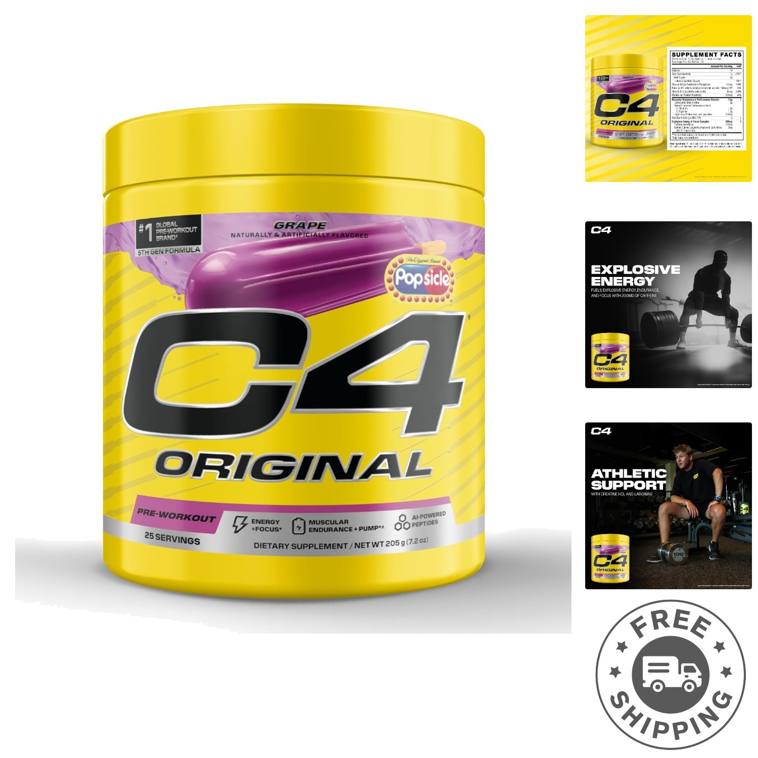 Maximize Performance with C4 Pre Workout – 200mg Caffeine, 25 Servings