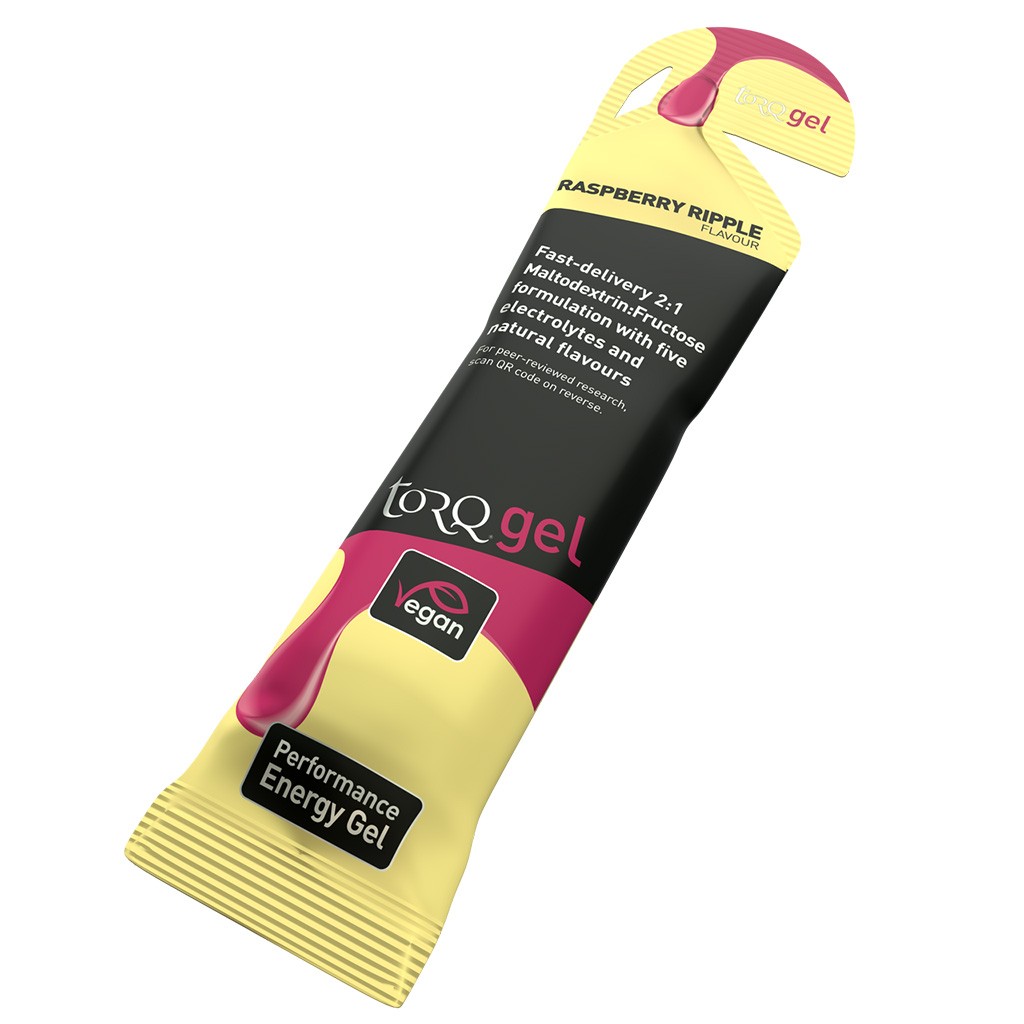 Torq Raspberry Ripple Organic Energy Gel with Electrolytes – High-Potency,