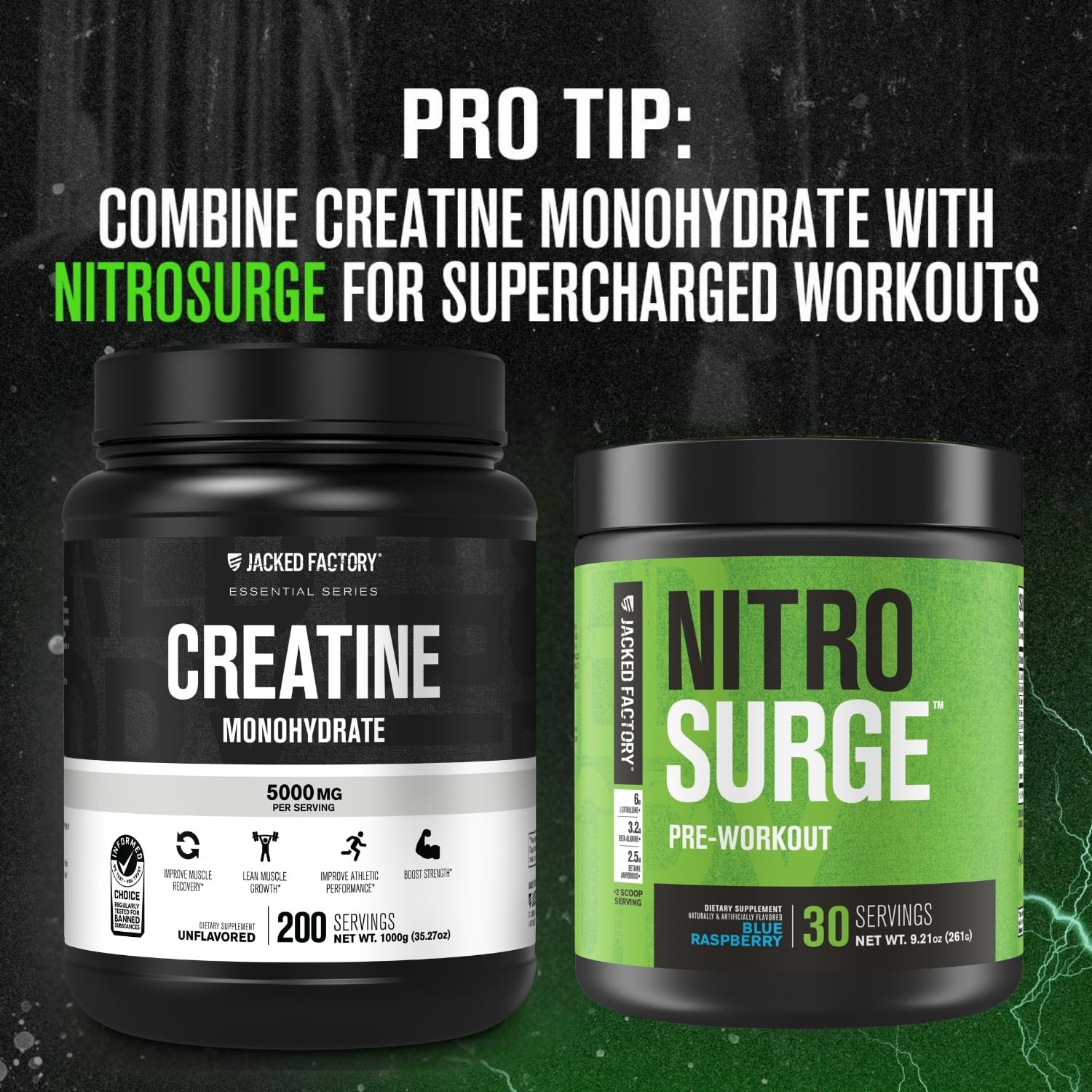 Jacked Factory Creatine Monohydrate Powder 200 Servings (Pack of 1), Jf-01