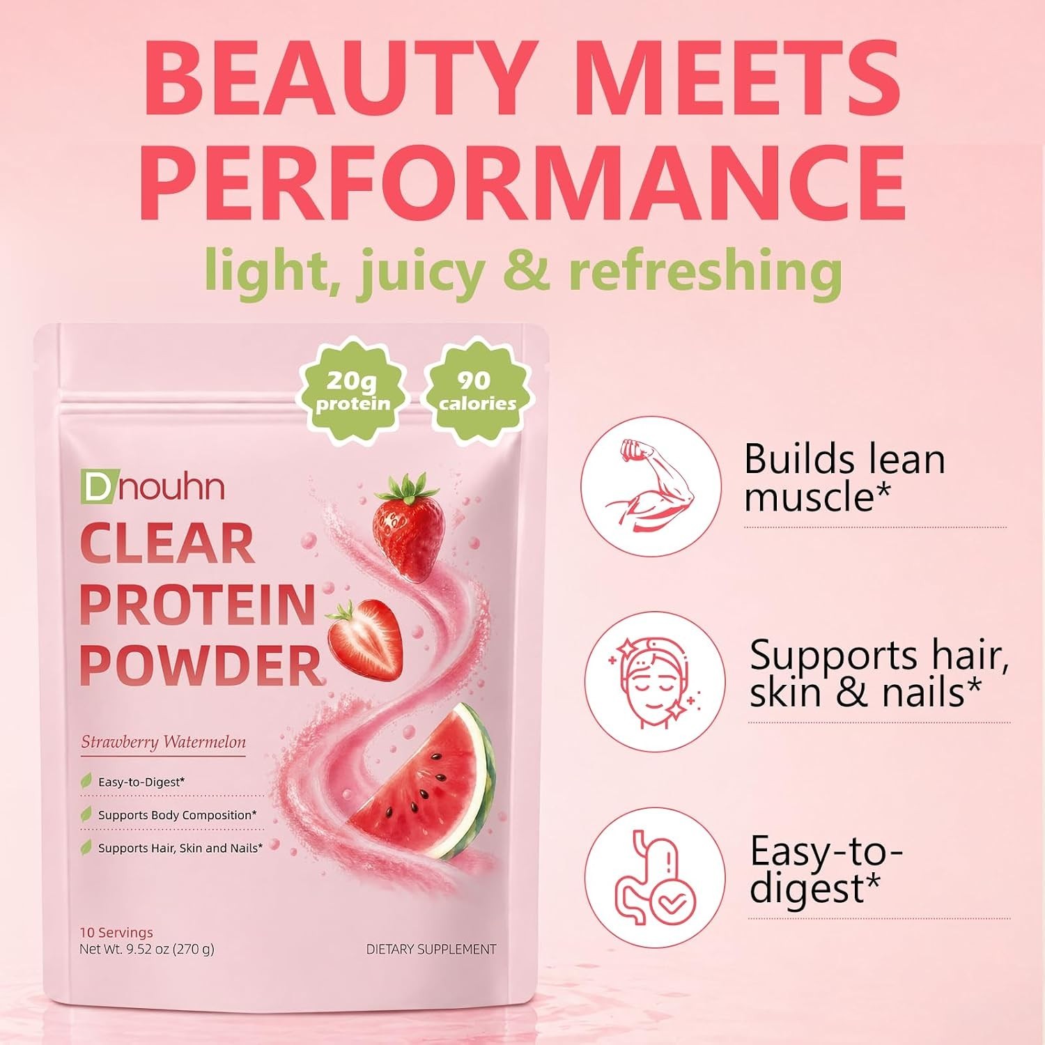 Clear Protein, Whey Protein Isolate with Collagen Peptides and Digestive Enzy…