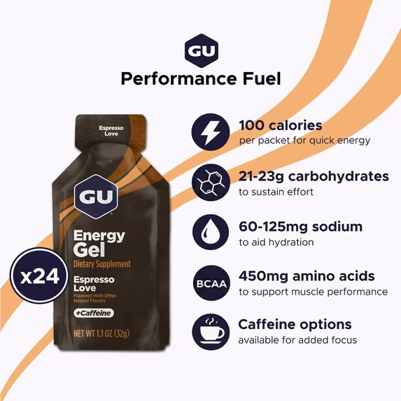 Gu Energy Gels Espresso Love – 32g – **LOT OF 2** TOTAL OF 48 PACKS