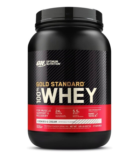 SET OF TWO Gold Standard 100% Whey, Cookies & Cream, 1.85lb-27 servings Exp 2025