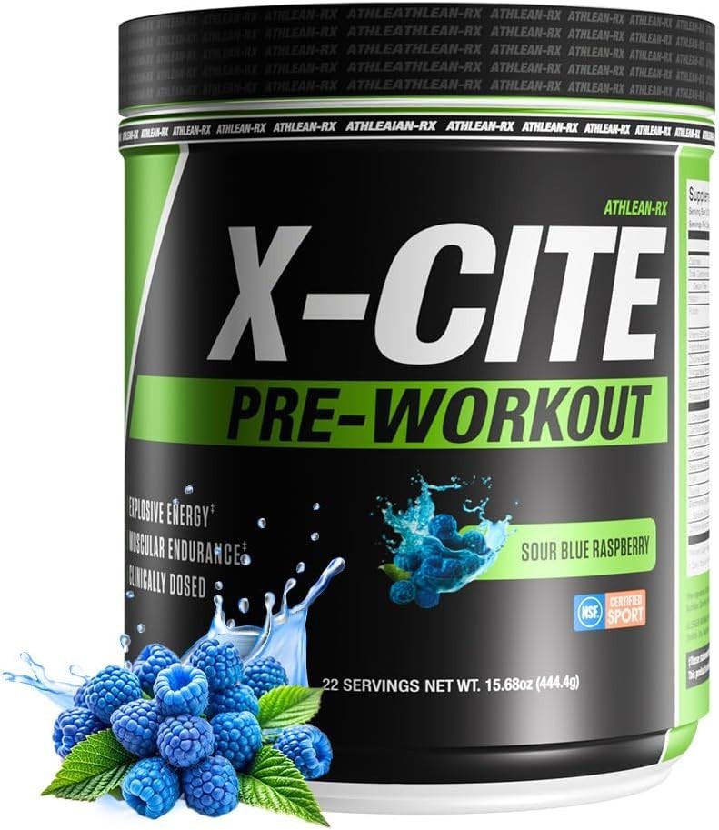 X-CITE Pre-Workout by ATHLEAN-X – Enhanced Formula with Beta-Alanine, Creatine &