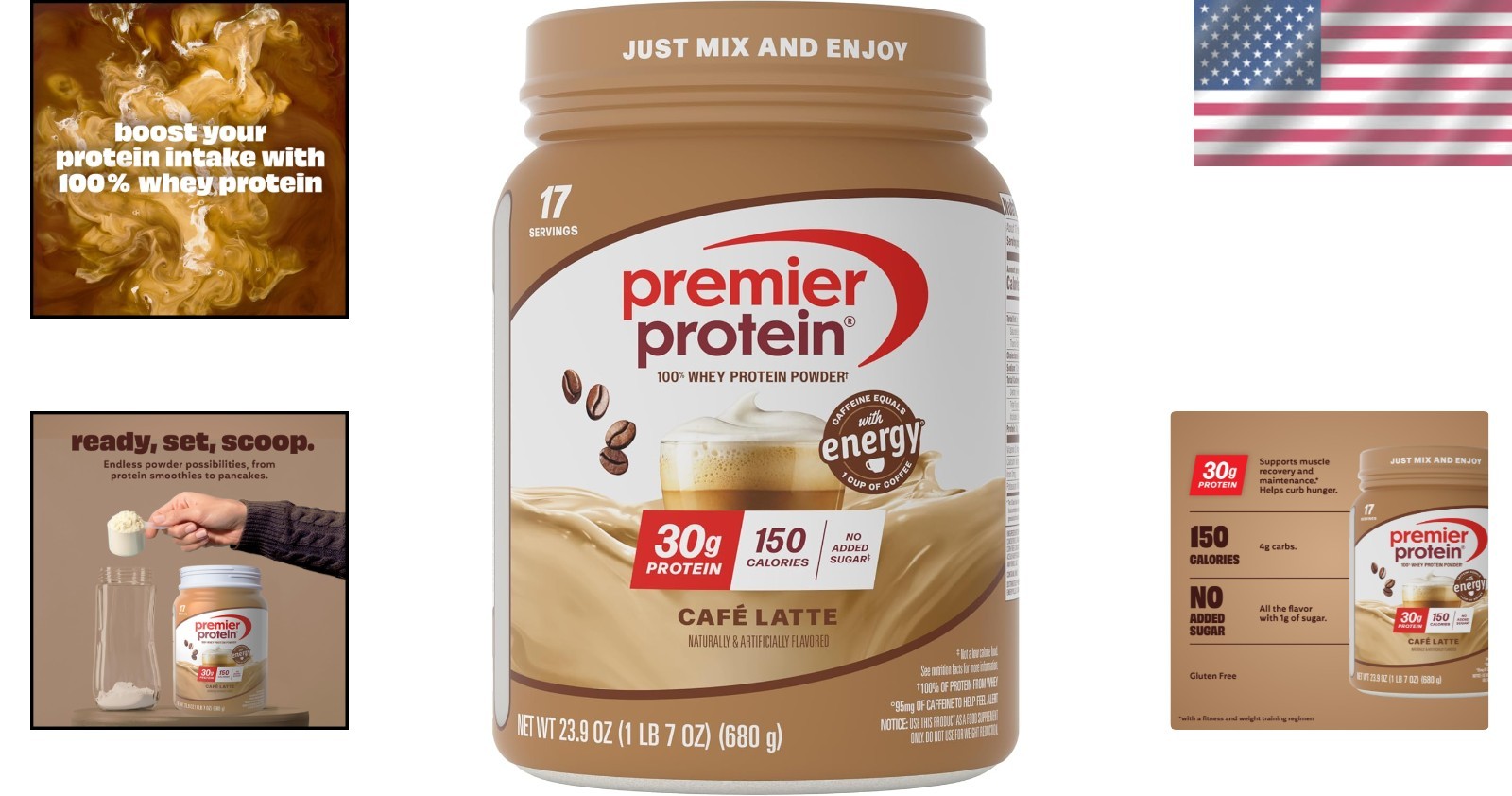 Ultimate Post-Workout Café Latte Protein Powder – 17 Servings, Keto Friendly