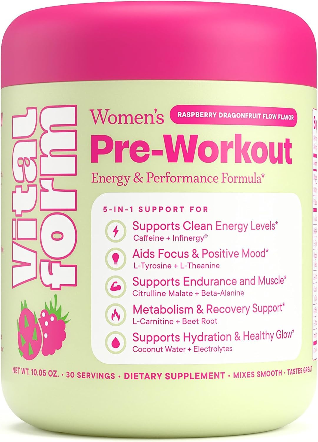 Women’S Pre Workout Powder – Clean Energy, Focus, & Endurance Supplement – 190Mg