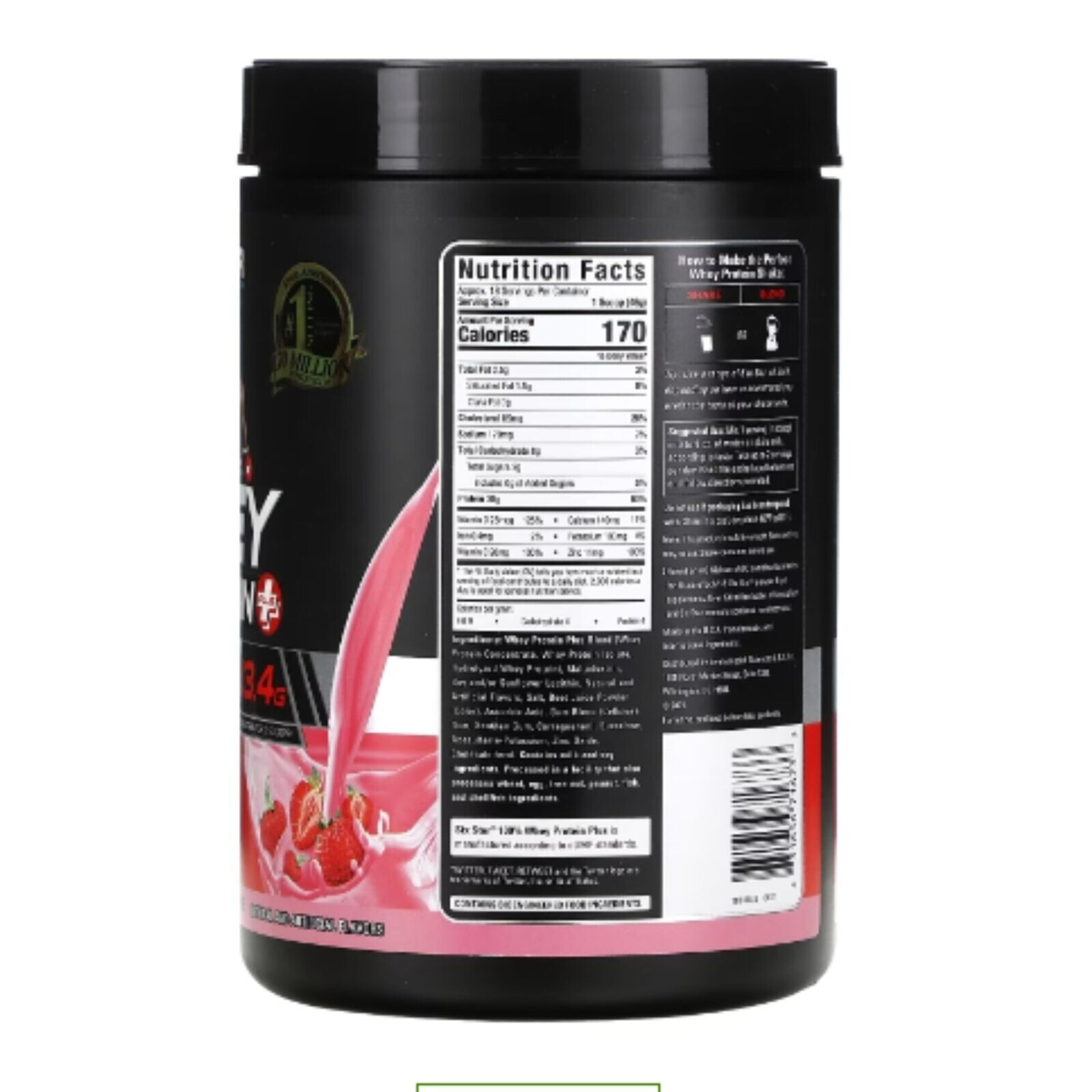 Six Star whey protein plus Powder strawberry smoothie ,1.8 lbs 