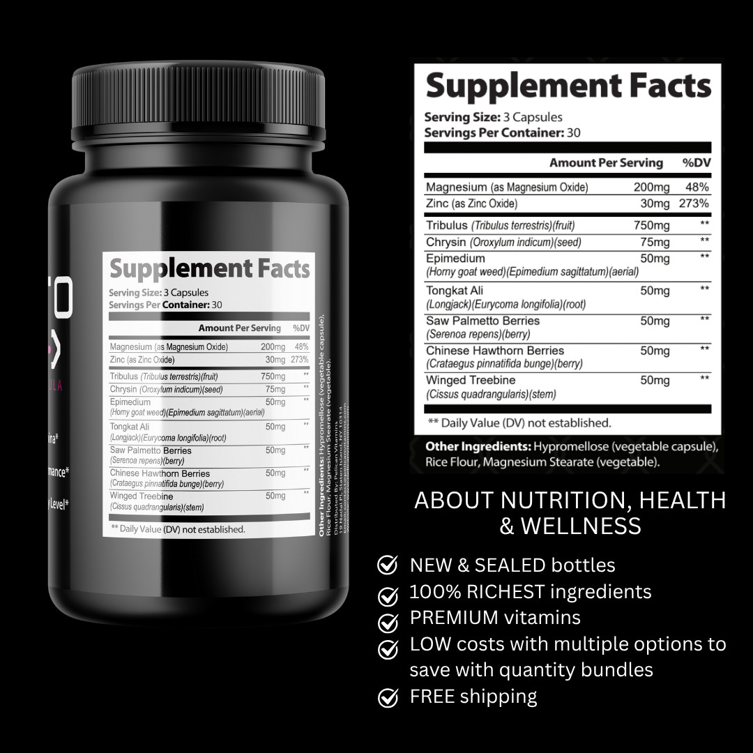 Testo Link- Bodybuilding & Men’s Health Support- 90 Capsules