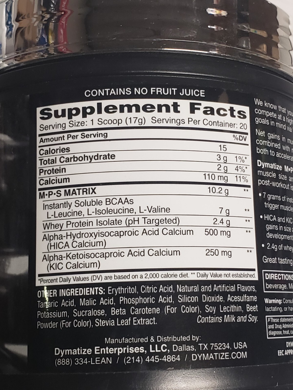 Dymatize Nutrition M.P.S Muscle Builder – Orange – 12 oz – 20 Servs – Exp 4/2025