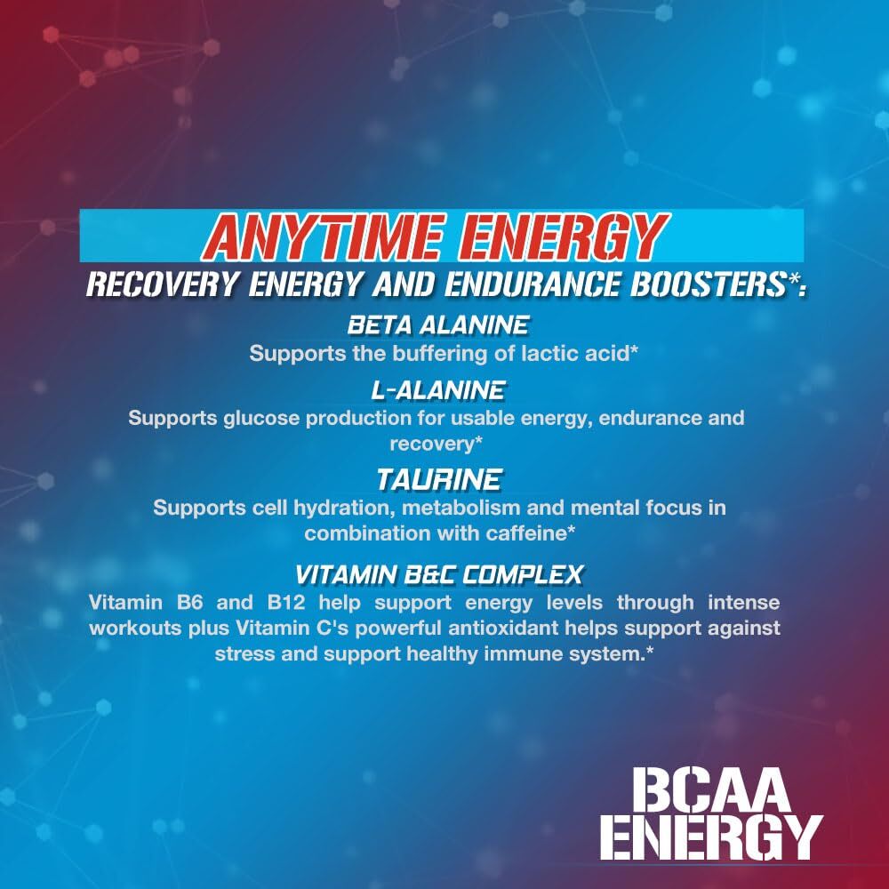 EVL BCAA Energy Supplement 30 Servings Preworkout Drink for Recovery and Energy