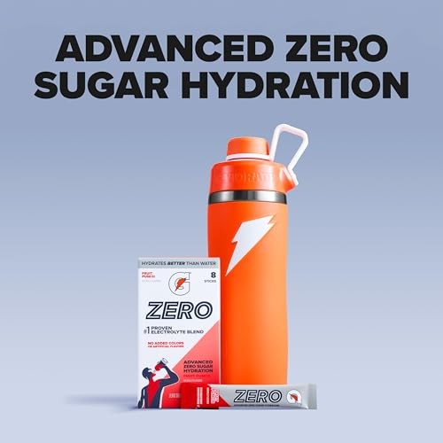 Gatorade Zero Sugar Electrolyte Powder Drink Mix, (32 Servings), Strawberry Ice